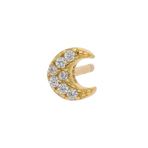 Nuni Copenhagen Moonie Ørering, Gold Plated/White