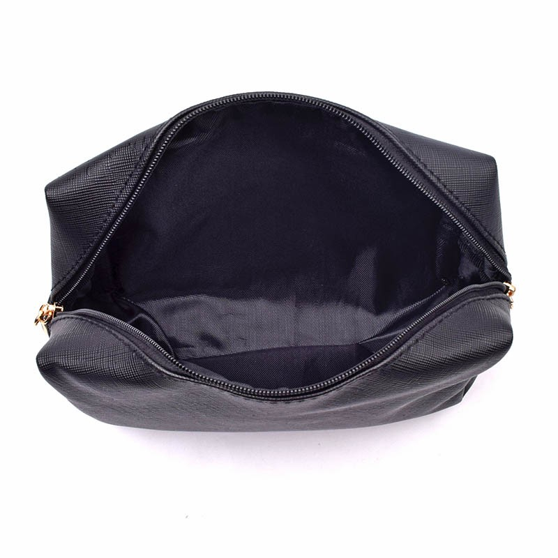 (17x11x7cm) Kosmetik Make Up Tasche Necessaire Organizer Bag mit Reissverschluss - Schwarz