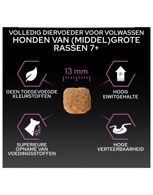 Pro Plan Dog Senior Medium & Large Breed - Hondenvoer - Kip 14 kg