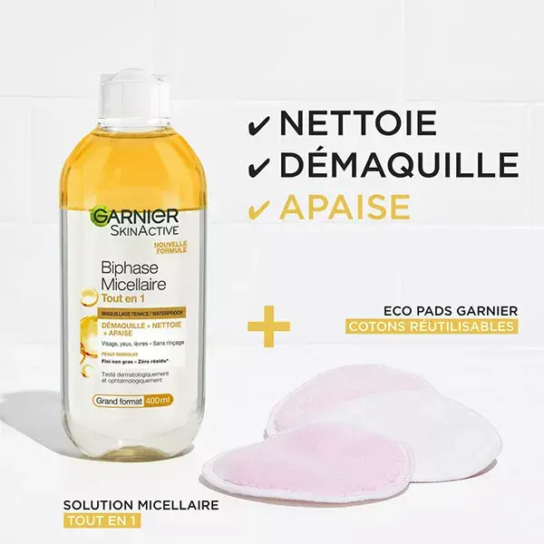 Garnier SkinActive Biphase Micellaire Tout en 1 400ml