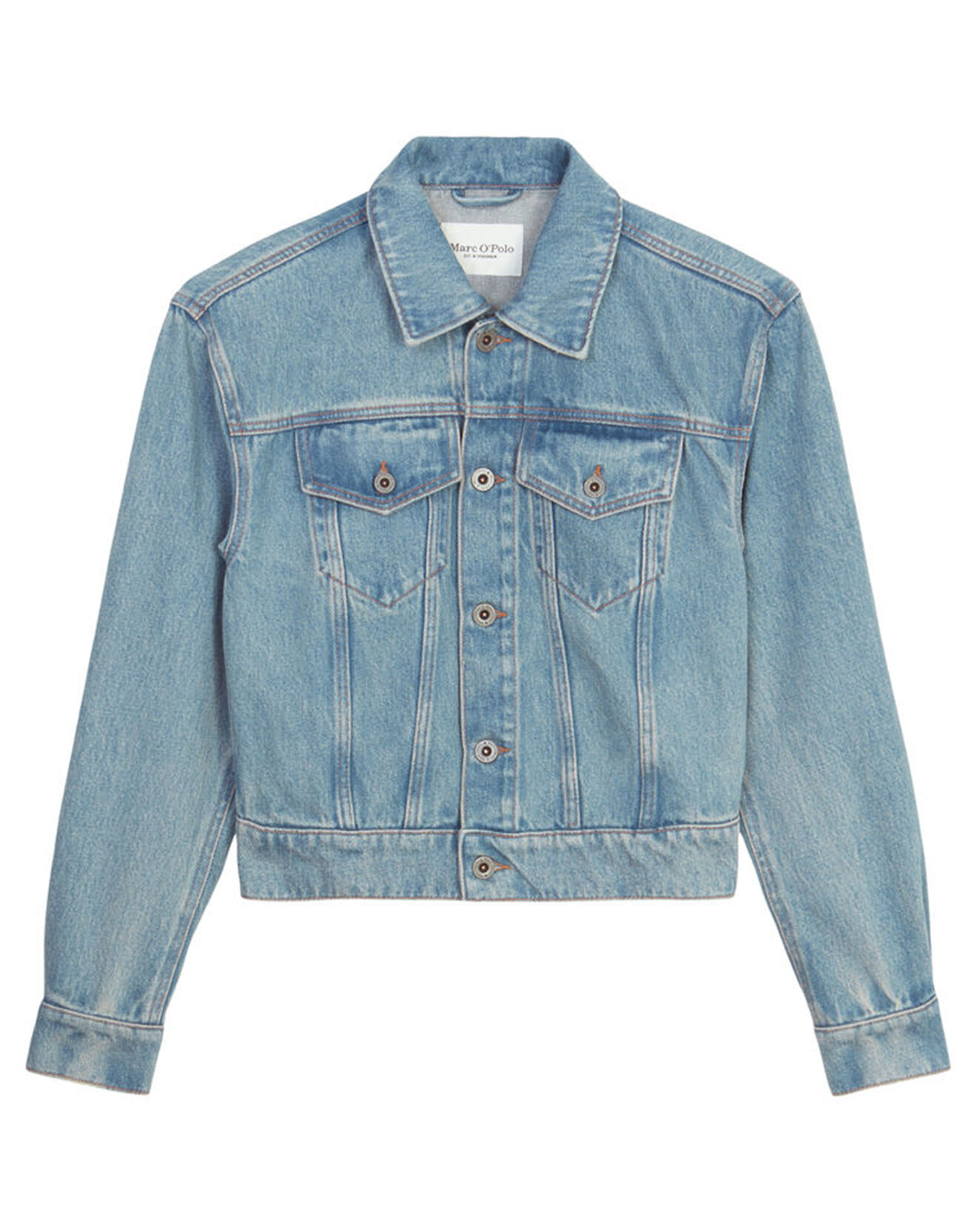 Marc O'Polo Veste en jean courte à boutons bleue