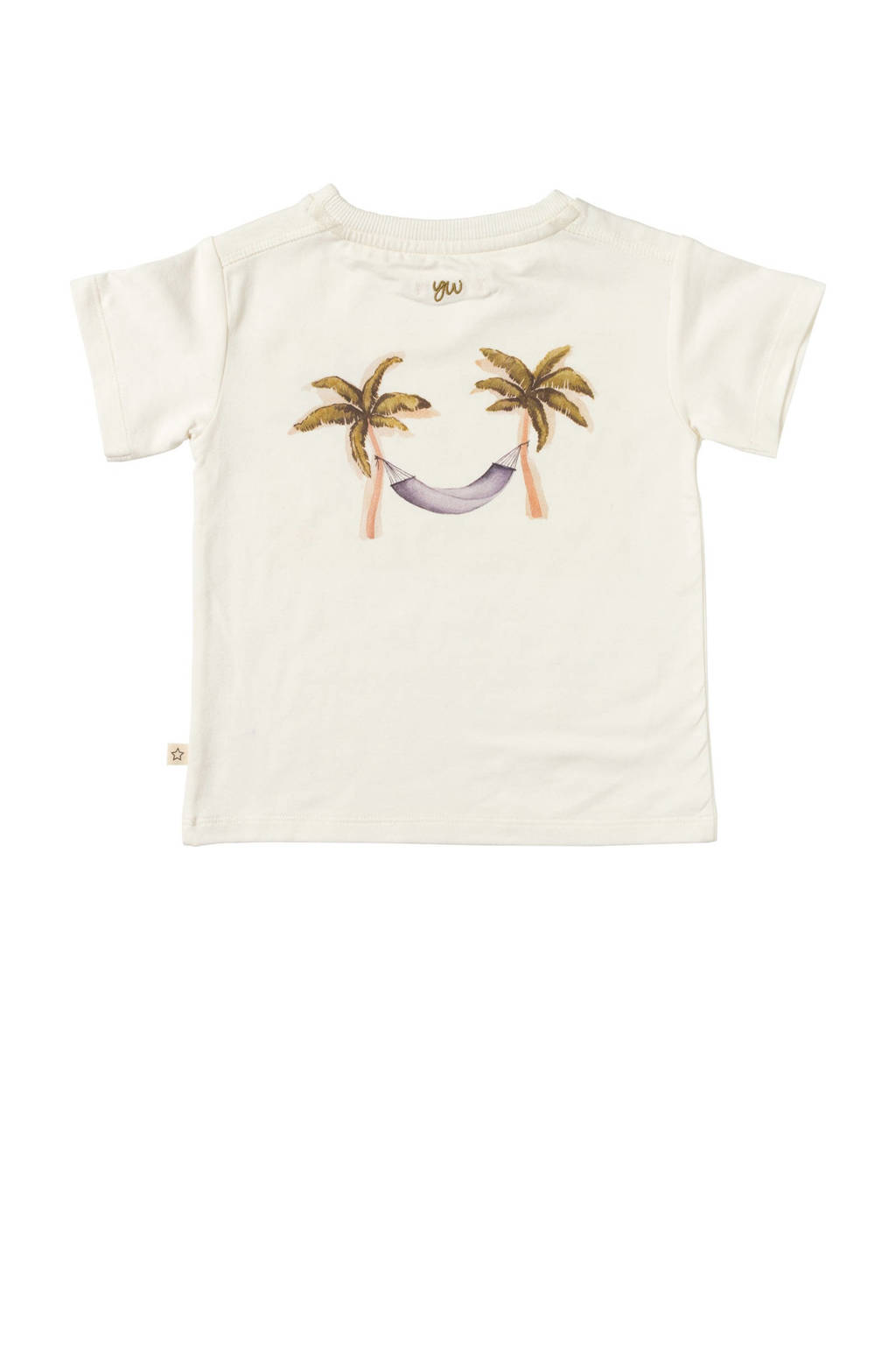 Your Wishes T-shirt Ezra met backprint offwhite/groen