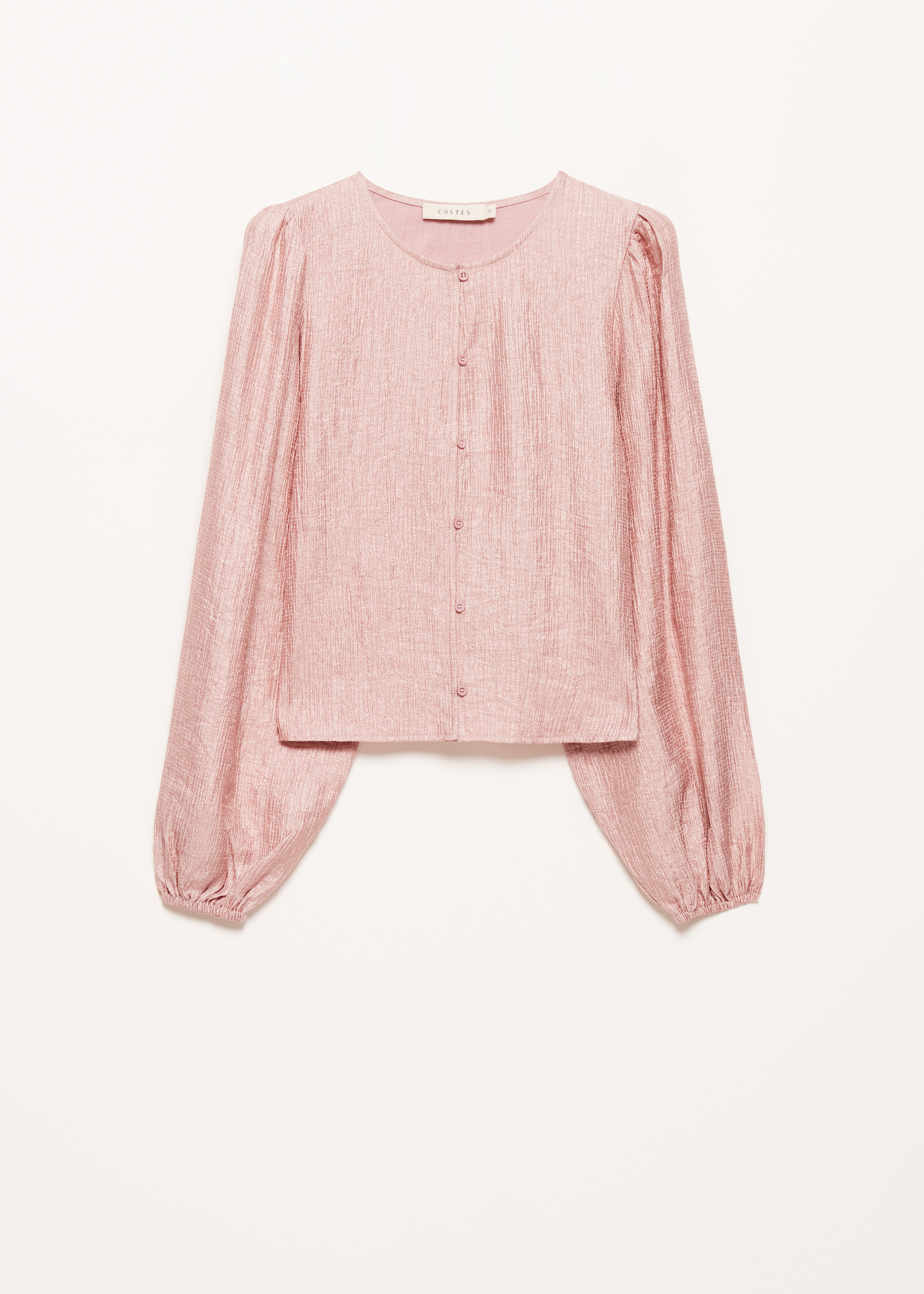 Glanzende blouse met ballon mouwen