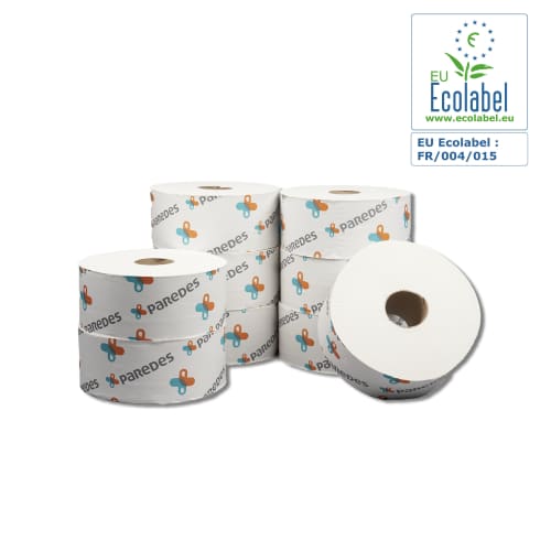 Papier toilette maxi jumbo dévidage central blanc 250m Paredes