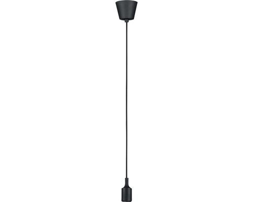 Hanglamp, 1-lichts, HxØ 200x9,2 cm, zwart