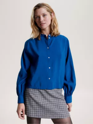 Camisa cropped texturizada sem gola
