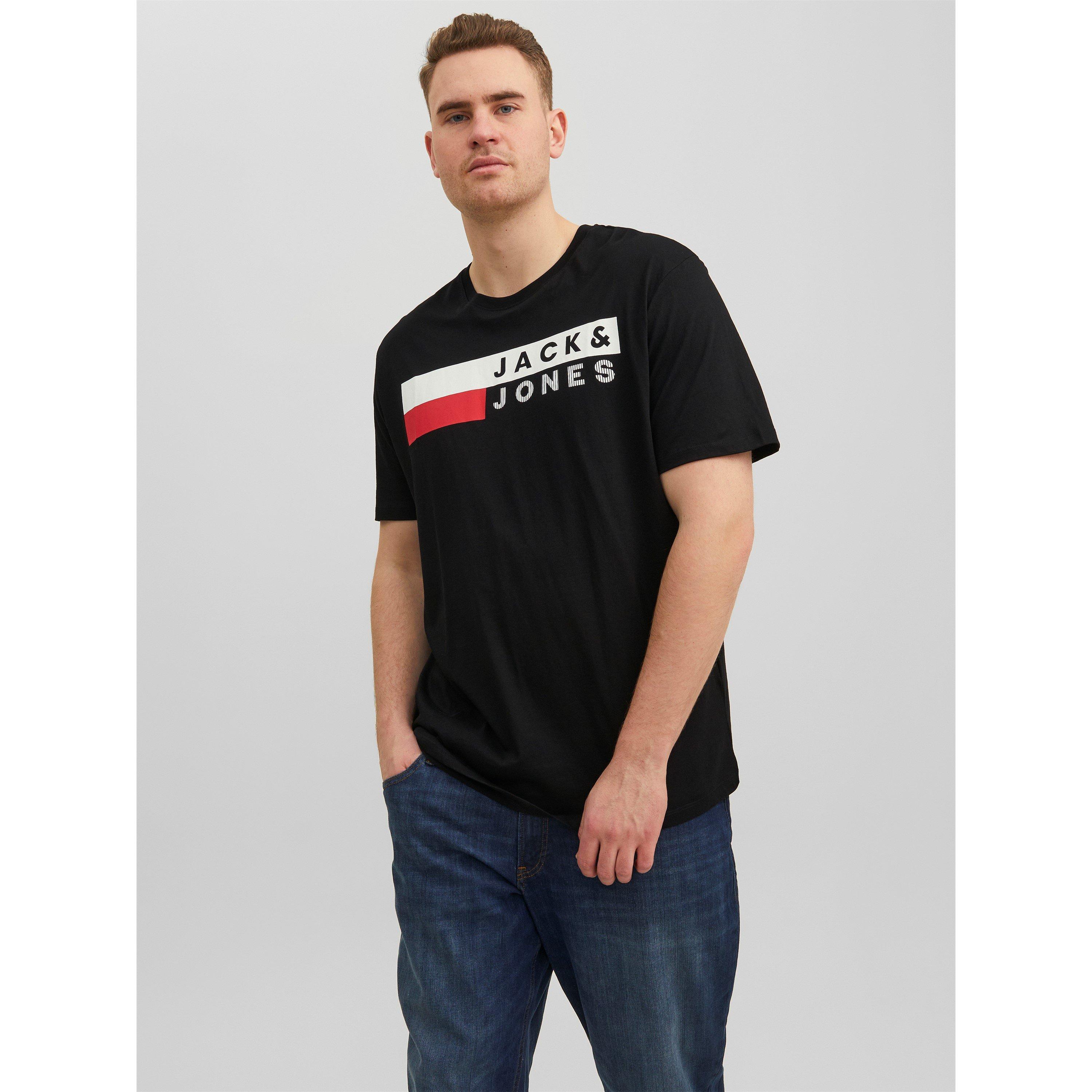 Jack and Jones Short Sleeve Logo T Shirt Mens Plus Size