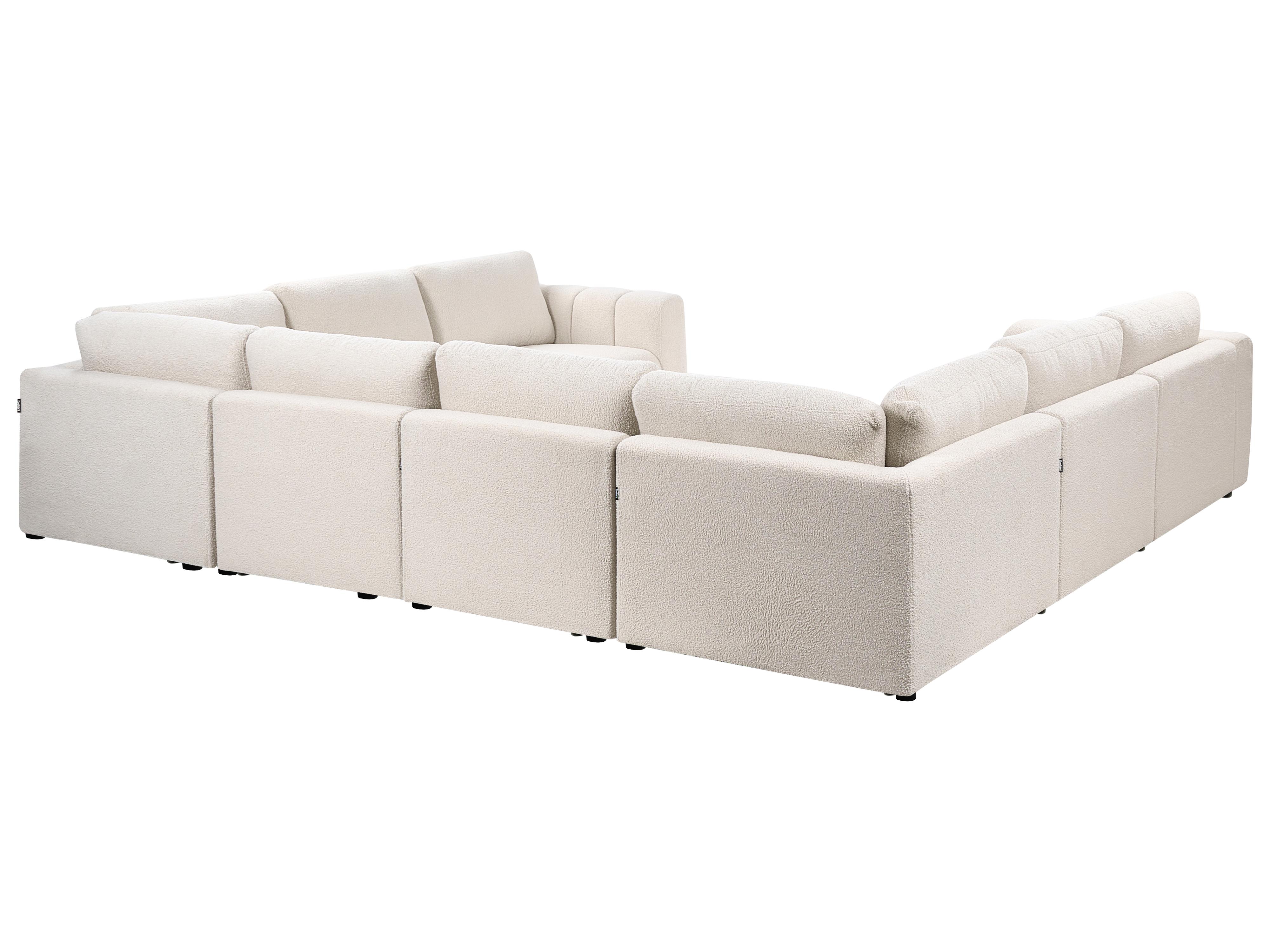 Modulaire U-vormige bank 8-zits KIVVIK Bouclé Gebroken wit