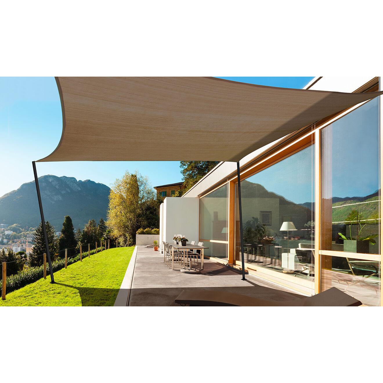 Pratik Garden Voile d'ombrage rectangulaire taupe  - 3.5x3.5 m