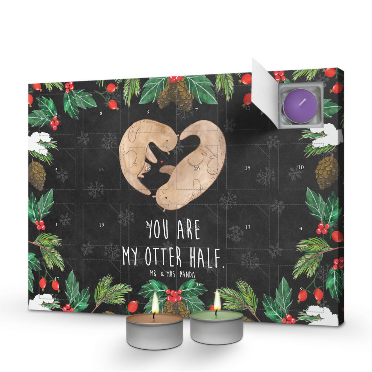 Mr. & Mrs. Panda Geurkaars Adventskalender Otter Hart - Zwart