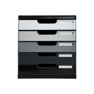 Exacompta Modulo - Module de classement 5 tiroirs - nuances de gris brillant