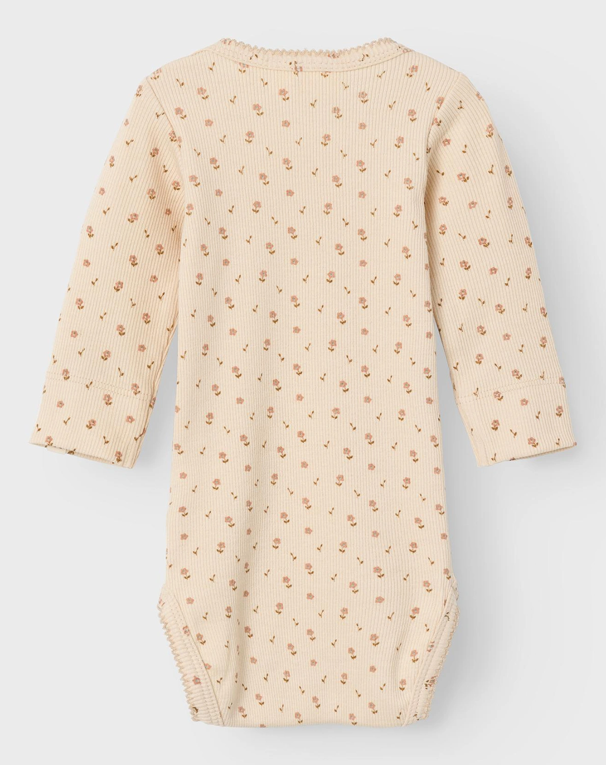 Langarmbody NBFGAGO LIL FLOWERS in fog grey