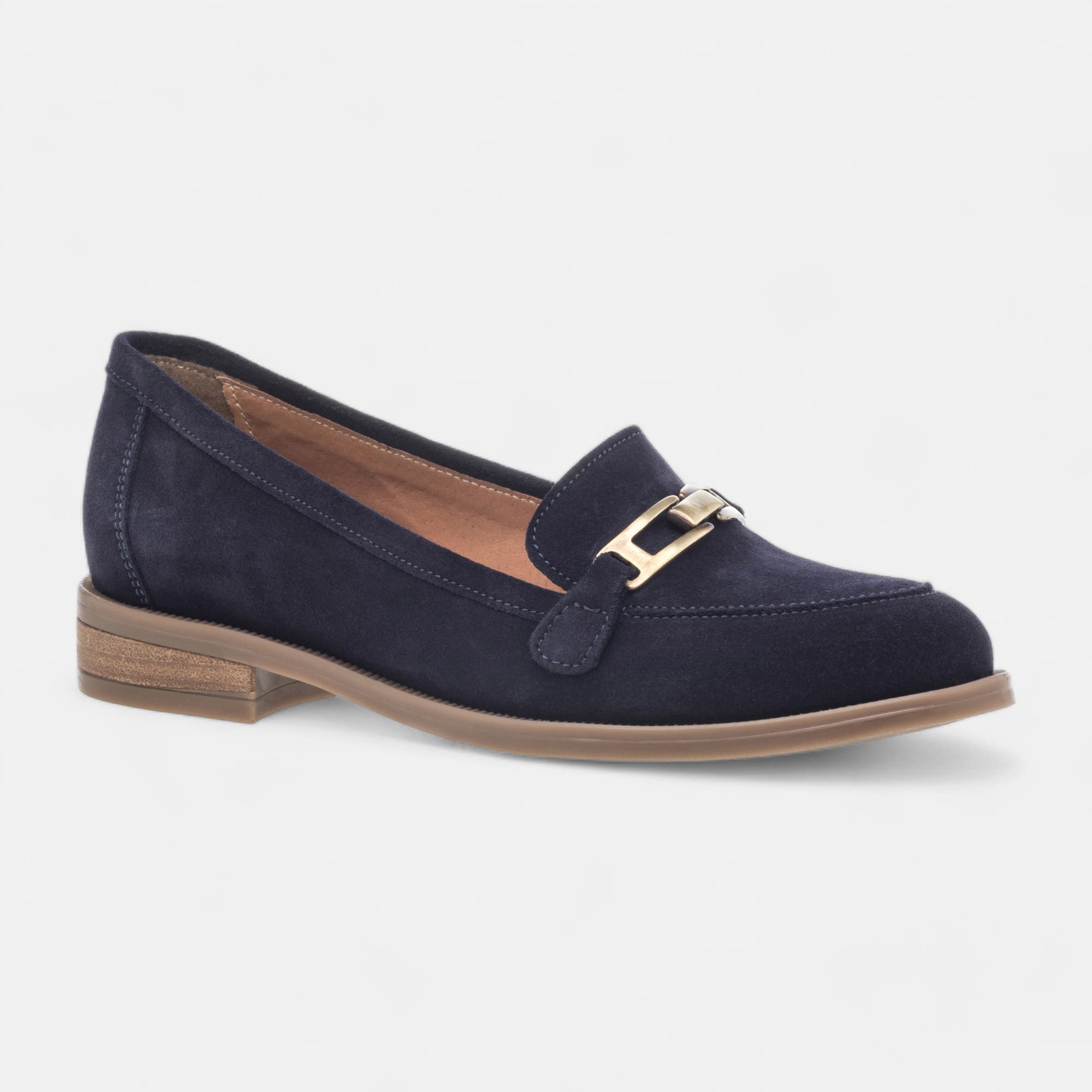 Mocassins Femme en cuir bleu marine