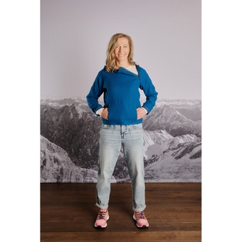 2964 Garmisch Feuerberg Hoodie Blau Damen