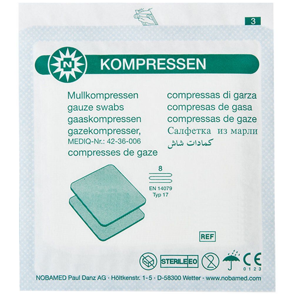 NOBAMED® Mullkompressen 8 fach 7,5  x 7,5 cm steril