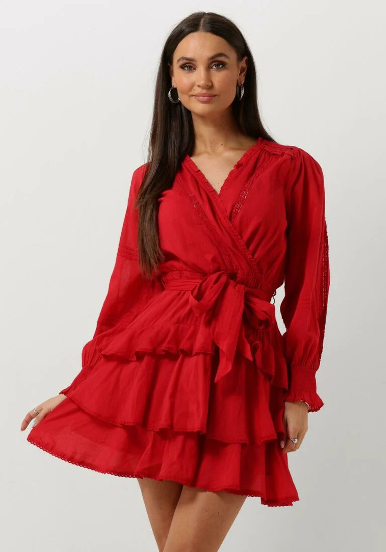 NEO NOIR rode neo noir mini jurk ada s voile dress