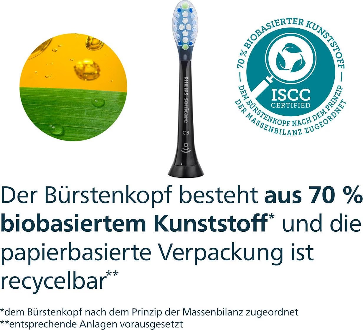 (2er Set) C3 Premium Plaque Defence Ersatz Zahnbürstenkopf für Philips Sonicare Elektrische Zahnbürsten (HX9042/33) - Schwarz