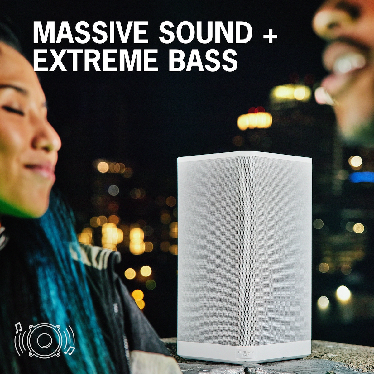 Ultimate Ears Hyperboom bærbar Bluetooth høyttaler (hvit)