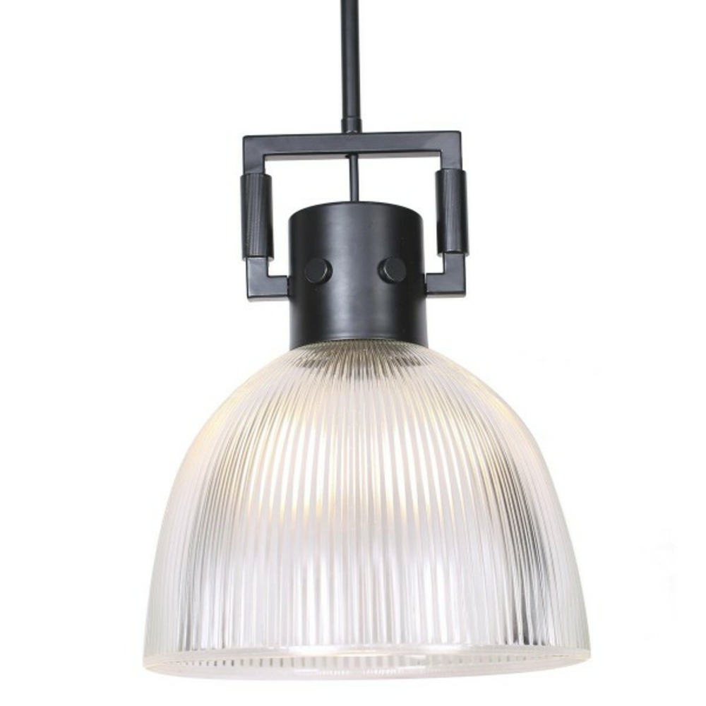 Suspension verre argenté noir métal argent (25.4 x 25.4 x 35.5 cm) (2 unités)