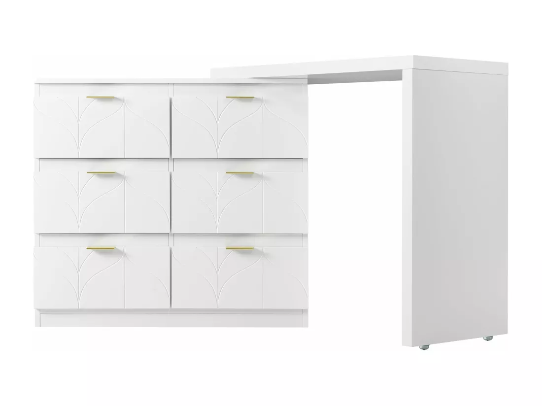 Coiffeuse de bureau blanche - blanc,d160cm×h73cm