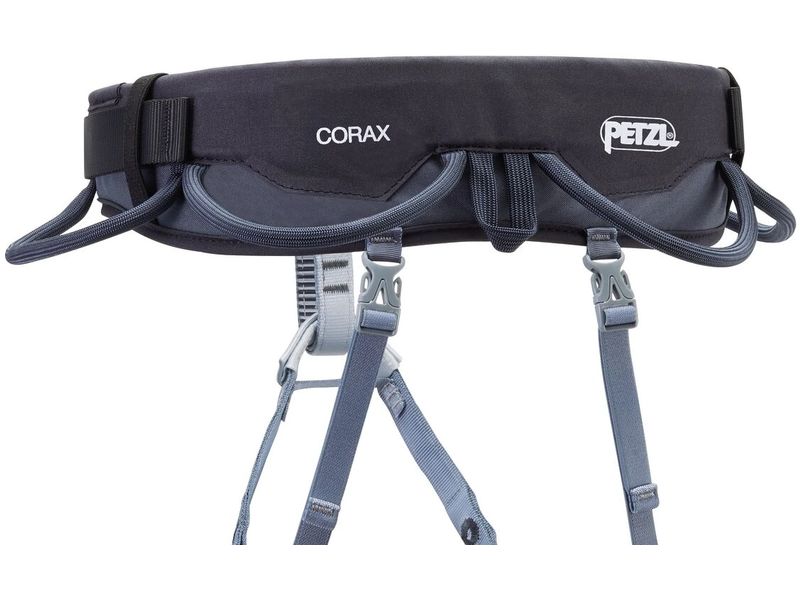 Petzl Klettergurt Corax Harness, Dunkelgrau, Grösse: 1 Vielseitiger, verstellbarer Klettergurt zum Sportklettern und Bergsteigen