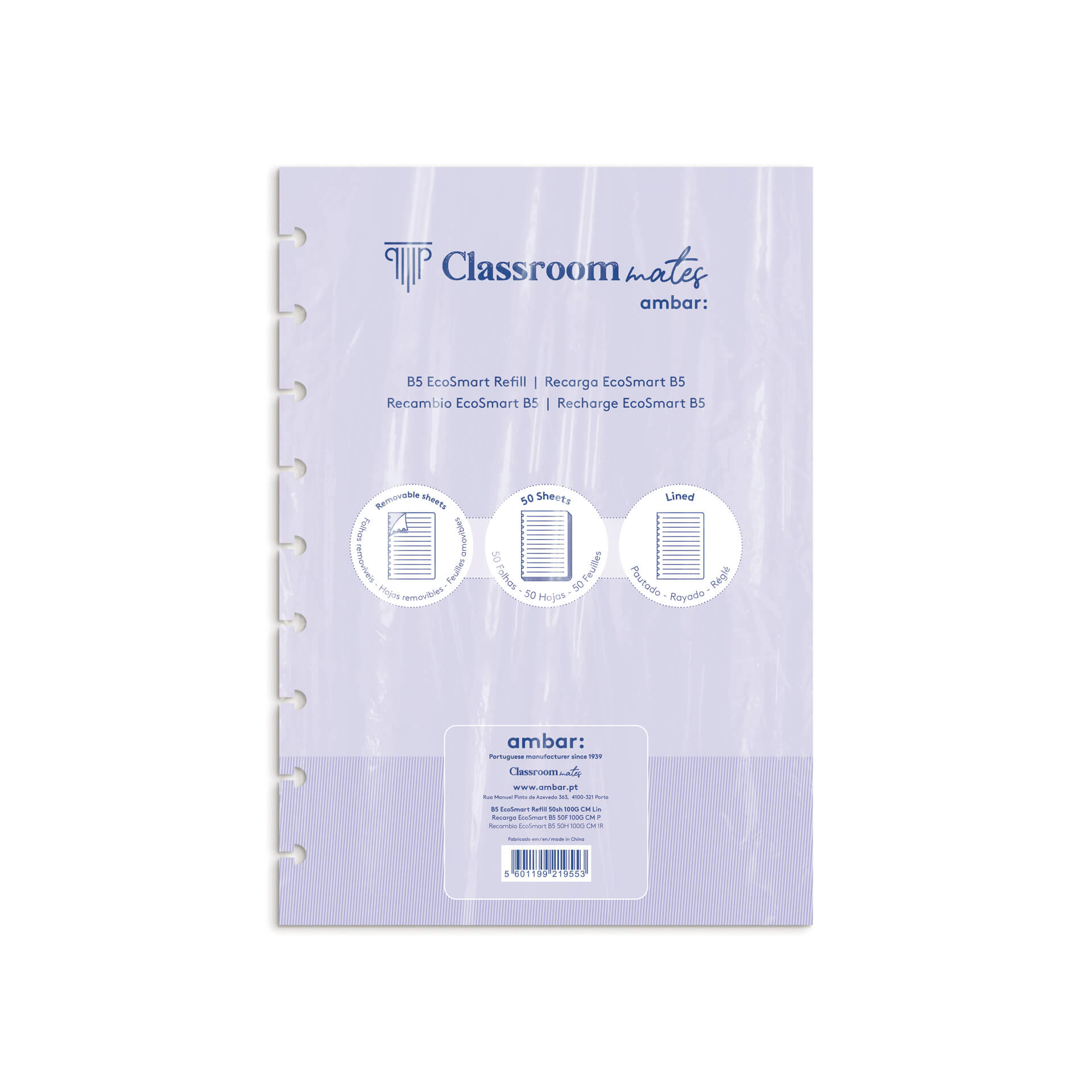 RECARGA CADERNO ECOSMART AMBAR PAUTADA B5 50 FOLHAS