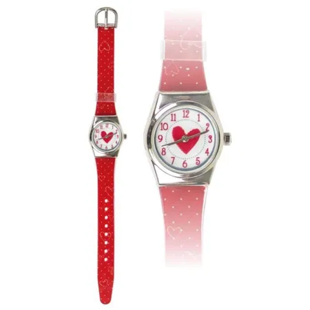 bb Klostermann Mädchen Armbanduhr Herz, rot