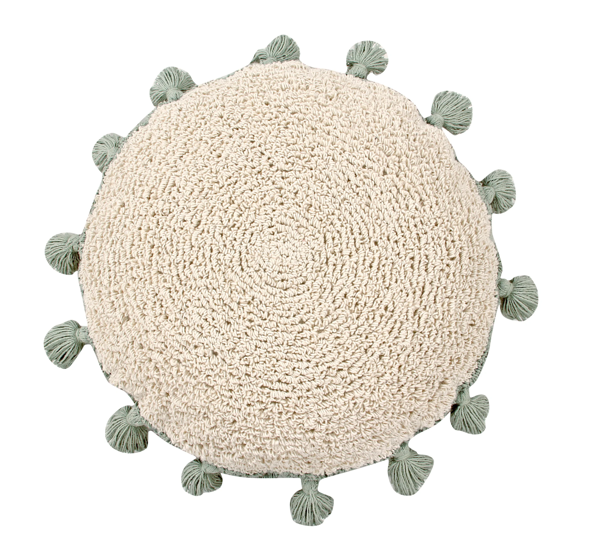 CERCLE - Coussin rond en coton | Vert