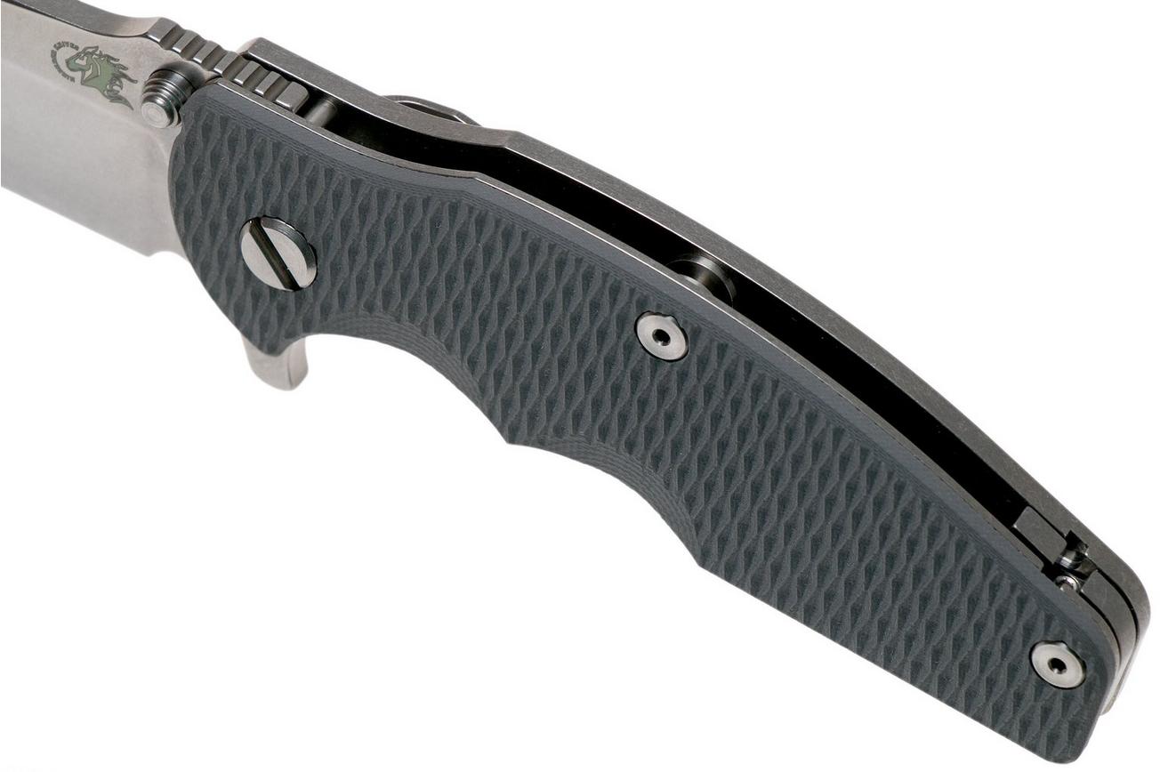 Rick Hinderer Jurassic Spearpoint 20CV Stonewash Dark Grey G10 zakmes