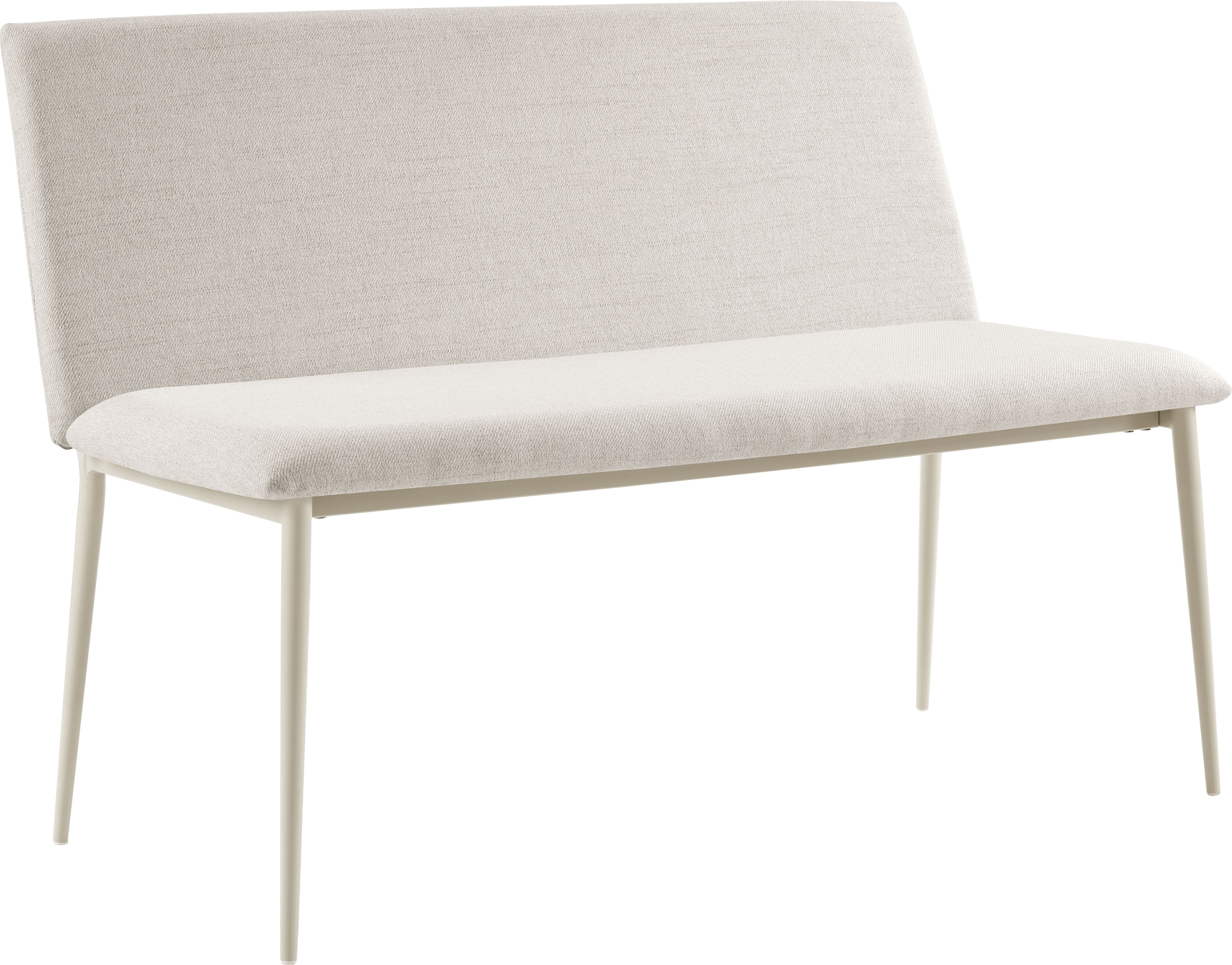 GOODproduct Essgruppe »Kryce« Set, 120 cm Esstisch + 2 Stühle + Bank, 4 Stk. tlg. Strukturstoff, robustem Metallgestell, Tischplatte aus Sinterstein
