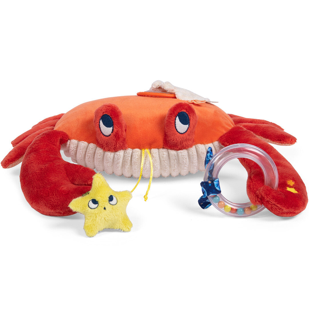 Moulin roty activiteitenknuffel krab - 34 cm