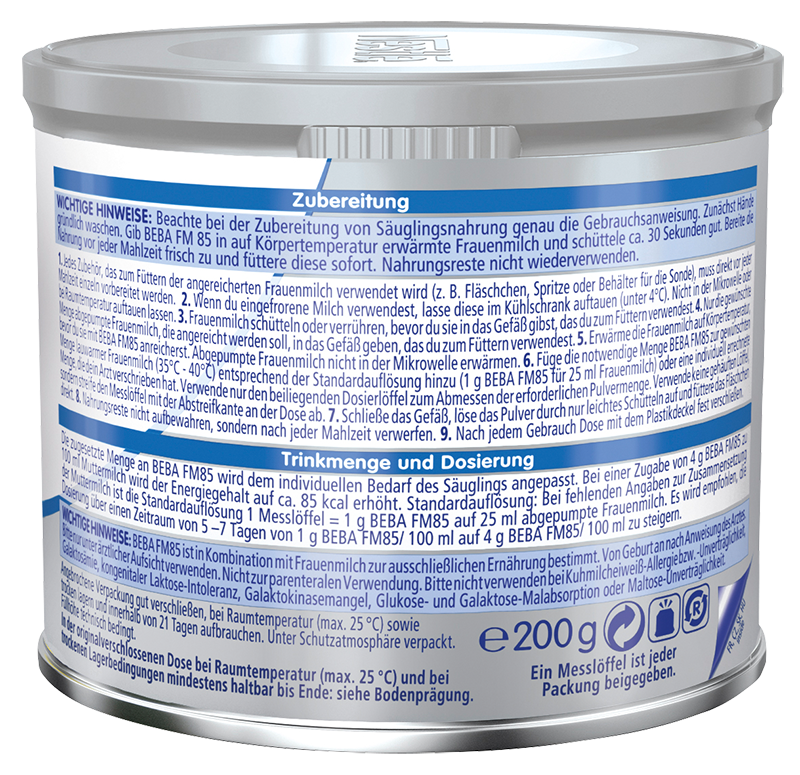 Beba FM 85<br>200 g, Dose, Pulver zur Herstellung einer Lösung zum Einnehmen