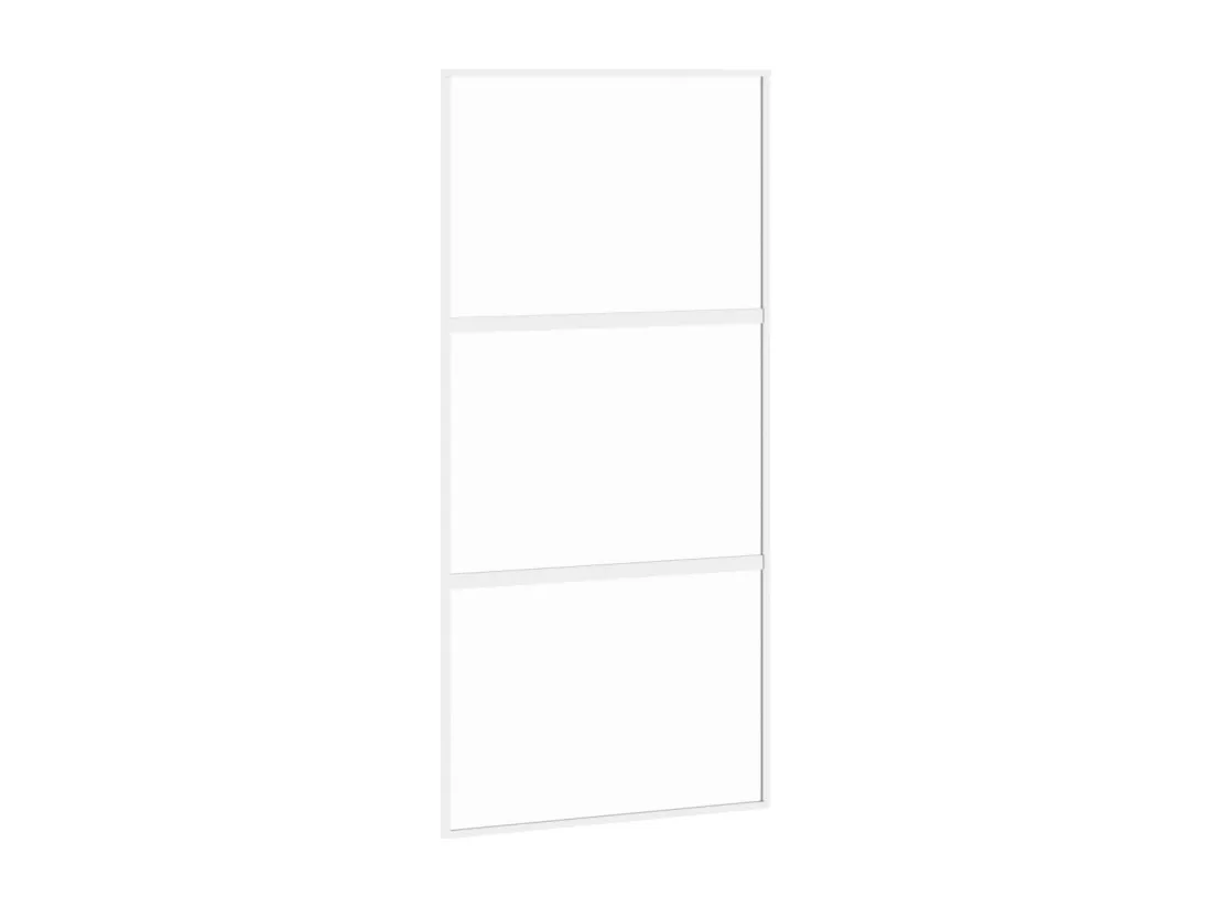 Porte coulissante blanc 102,5x205 cm verre trempé aluminium