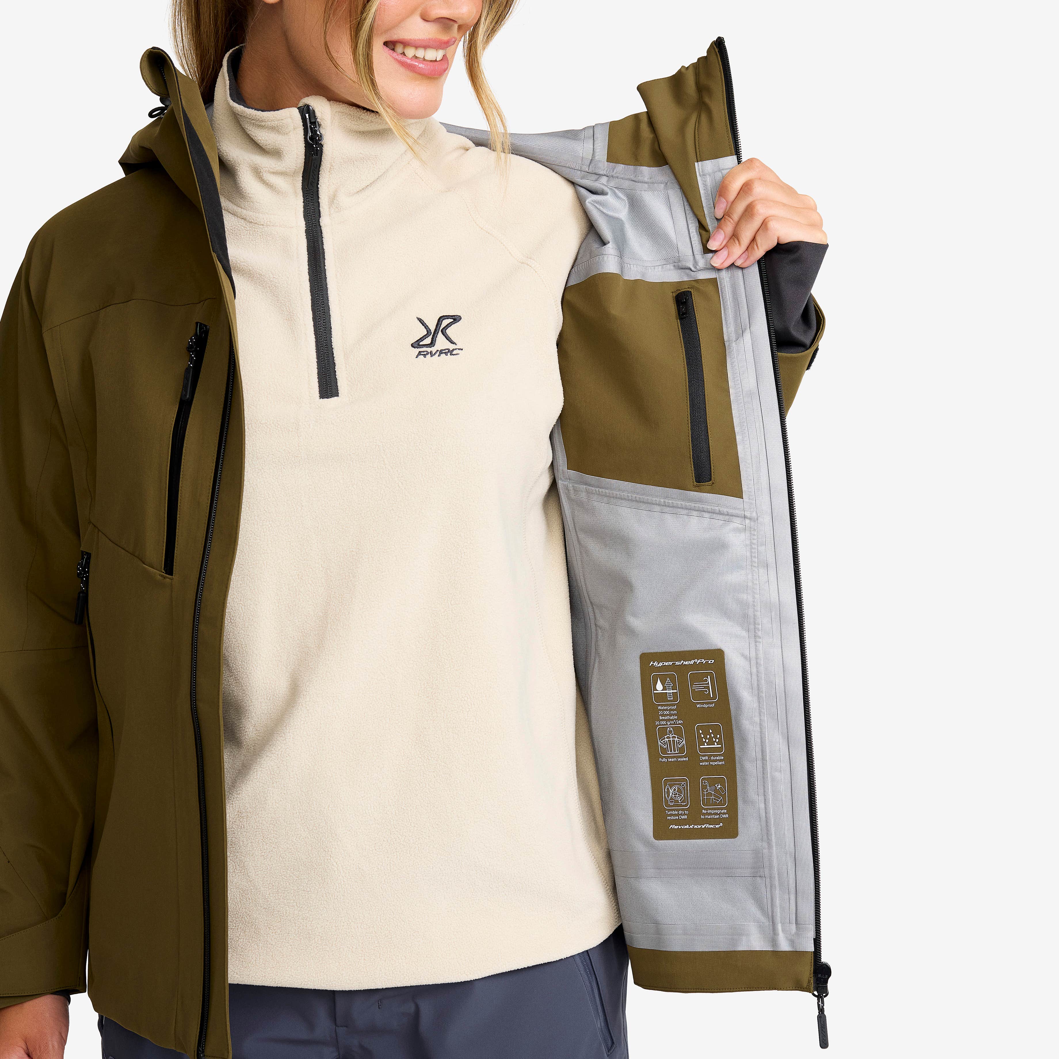 Cyclone 3L Shell Jacket Dame Dark Olive