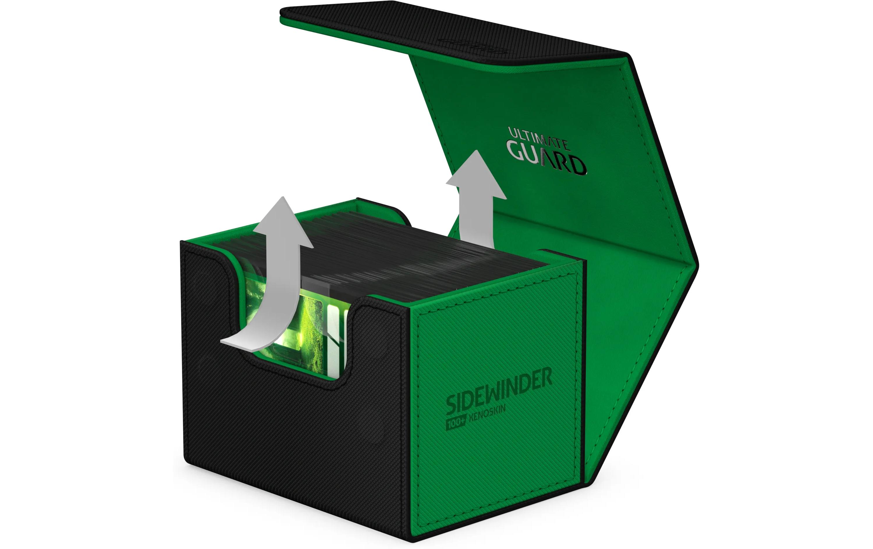 Kartenbox XenoSkin Synergy Sidewinder 100+ Schwarz/GrünHochwertige Box für Sammelkarten in Standardgrösse