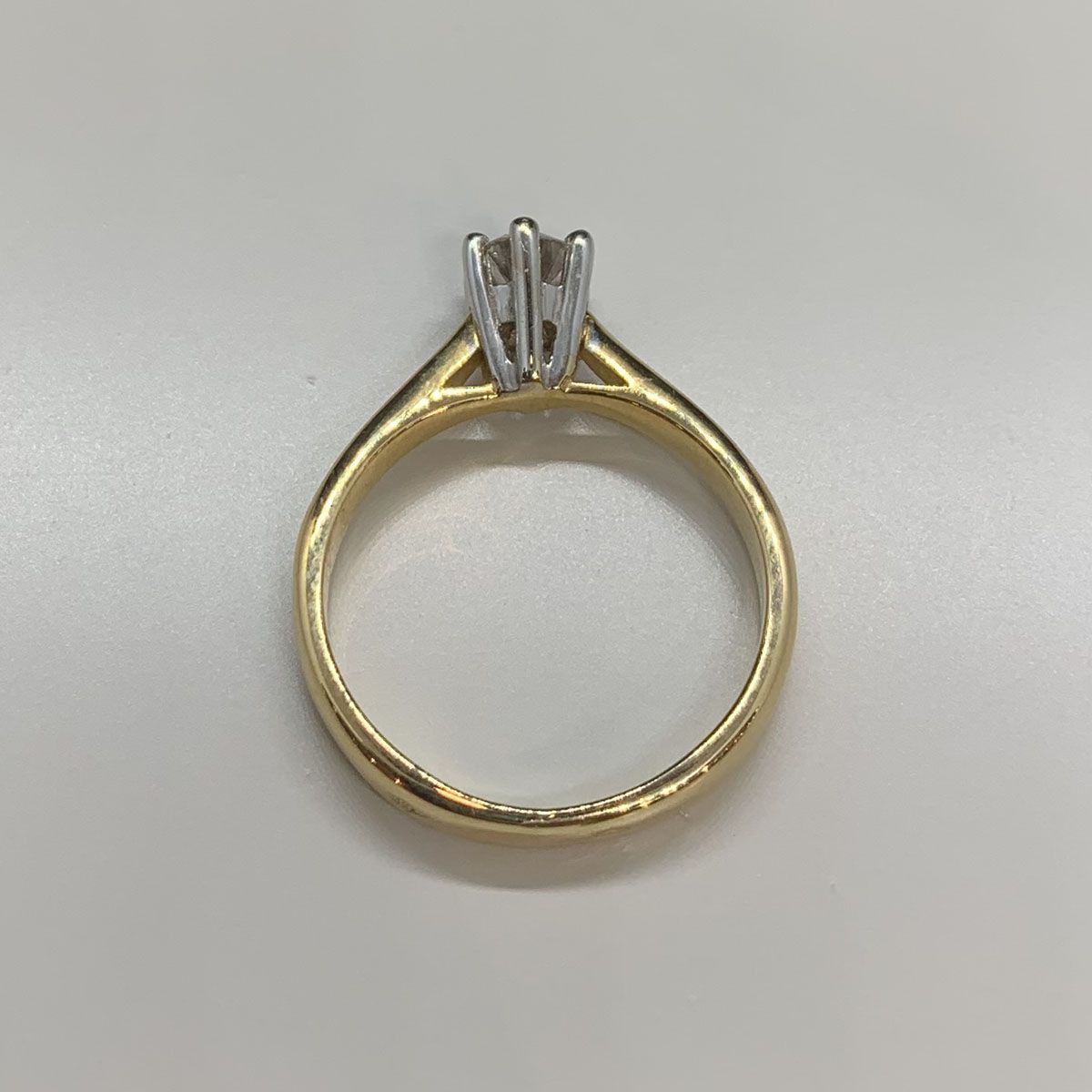 Solitaire d'occasion 2 ors 750 diamant 0.30 carat