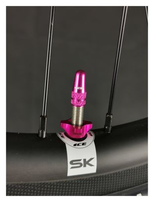 Kit de Bouchons Alu (x2) et Ecrous (x2) Ice Airflow Fuchsia