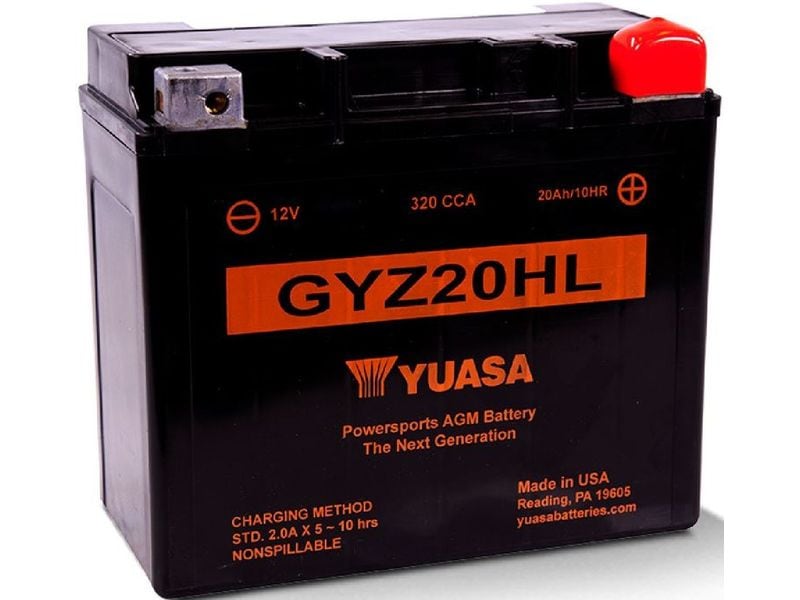 YUASA Motorradbatterie AGM 12 V/21.1Ah/320A Wartungsfreie Hochleistungsbatterie