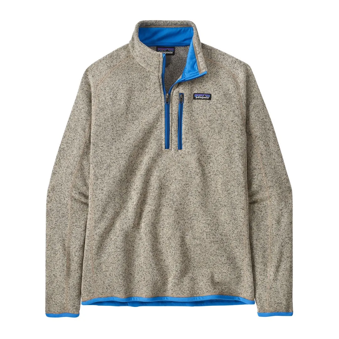 Patagonia M's Better Sweater 1/4 Zip Oar Tan W/vessel Blue