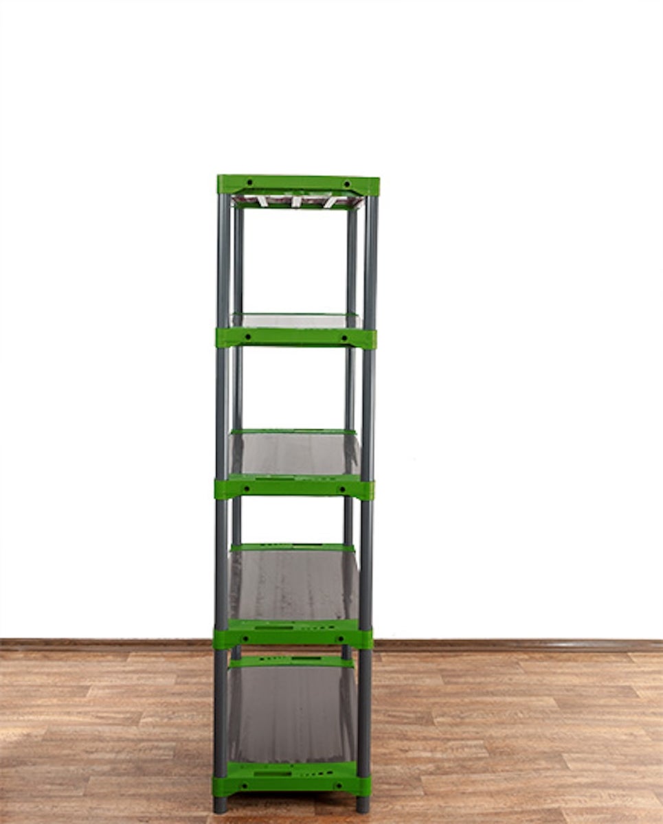 PROREGAL Plastic Plank Grey Bear Hoog HxBxD 180 x 100 x 46 cm Plank Draagvermogen 120 kg Grijs/Groen