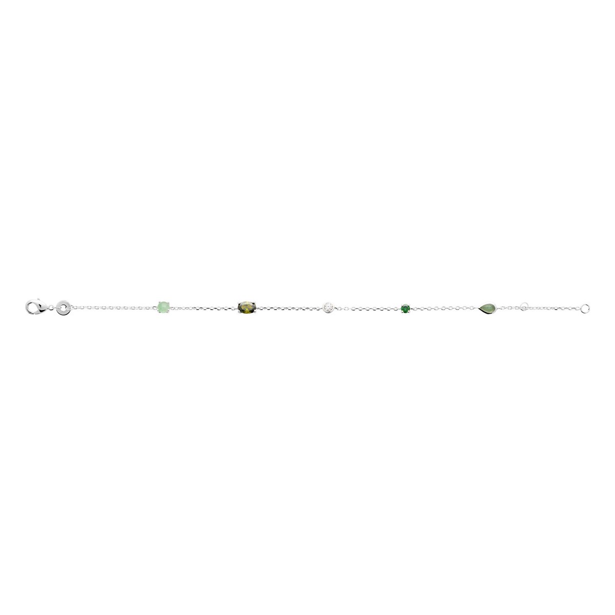 Bracelet Brillaxis argent rhodié OZ vert
