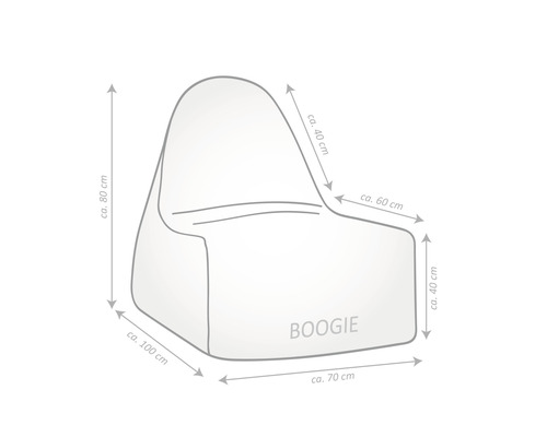 Zitpunt Boogie Vilt fauteuil ca. 280 liter grijs 100x70x80 cm