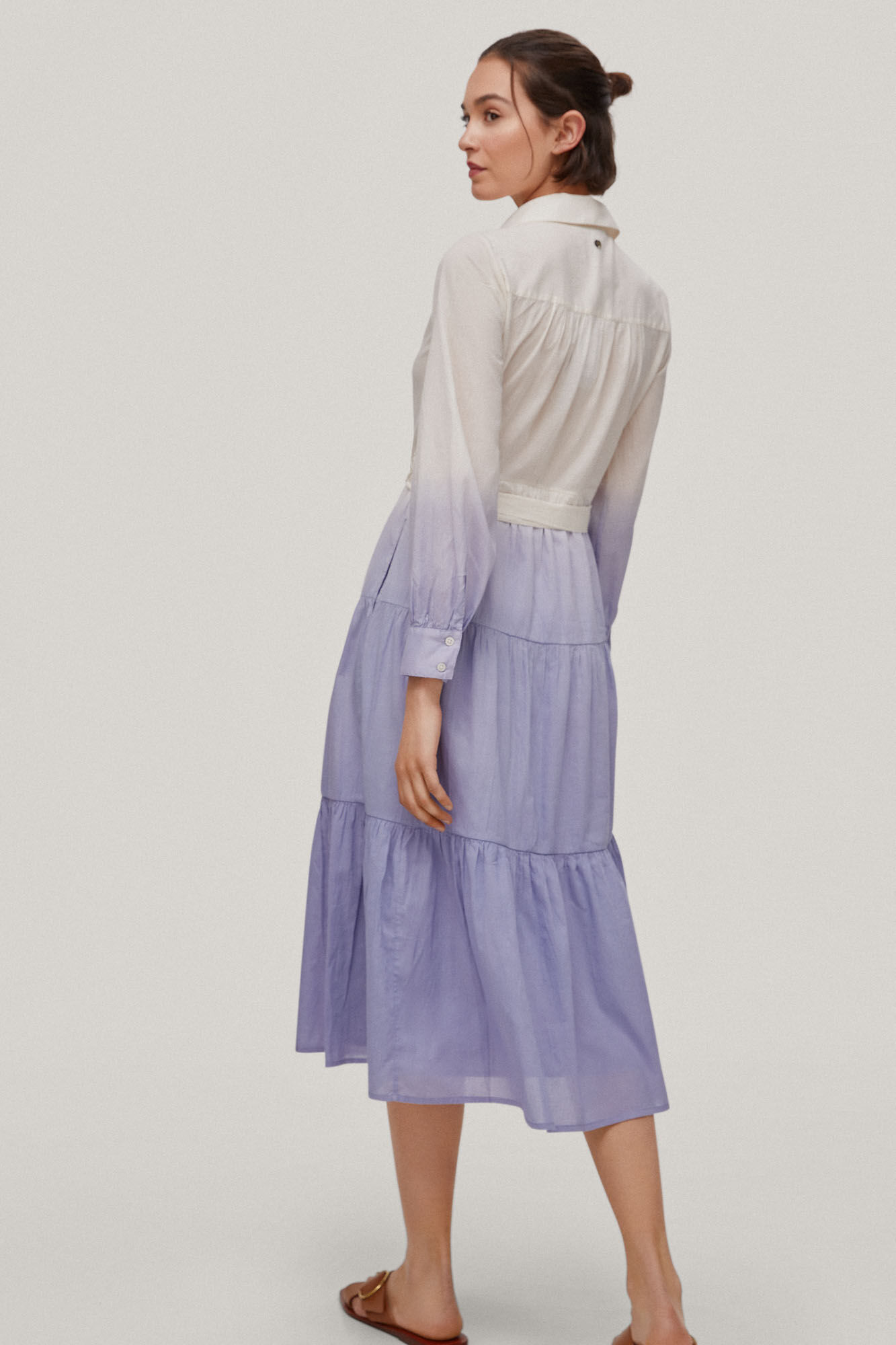 Vestido camisa tie-dye - Azul