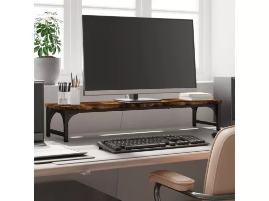Support de moniteur chêne fumé 85x23x15,5 cm bois d'ingénierie