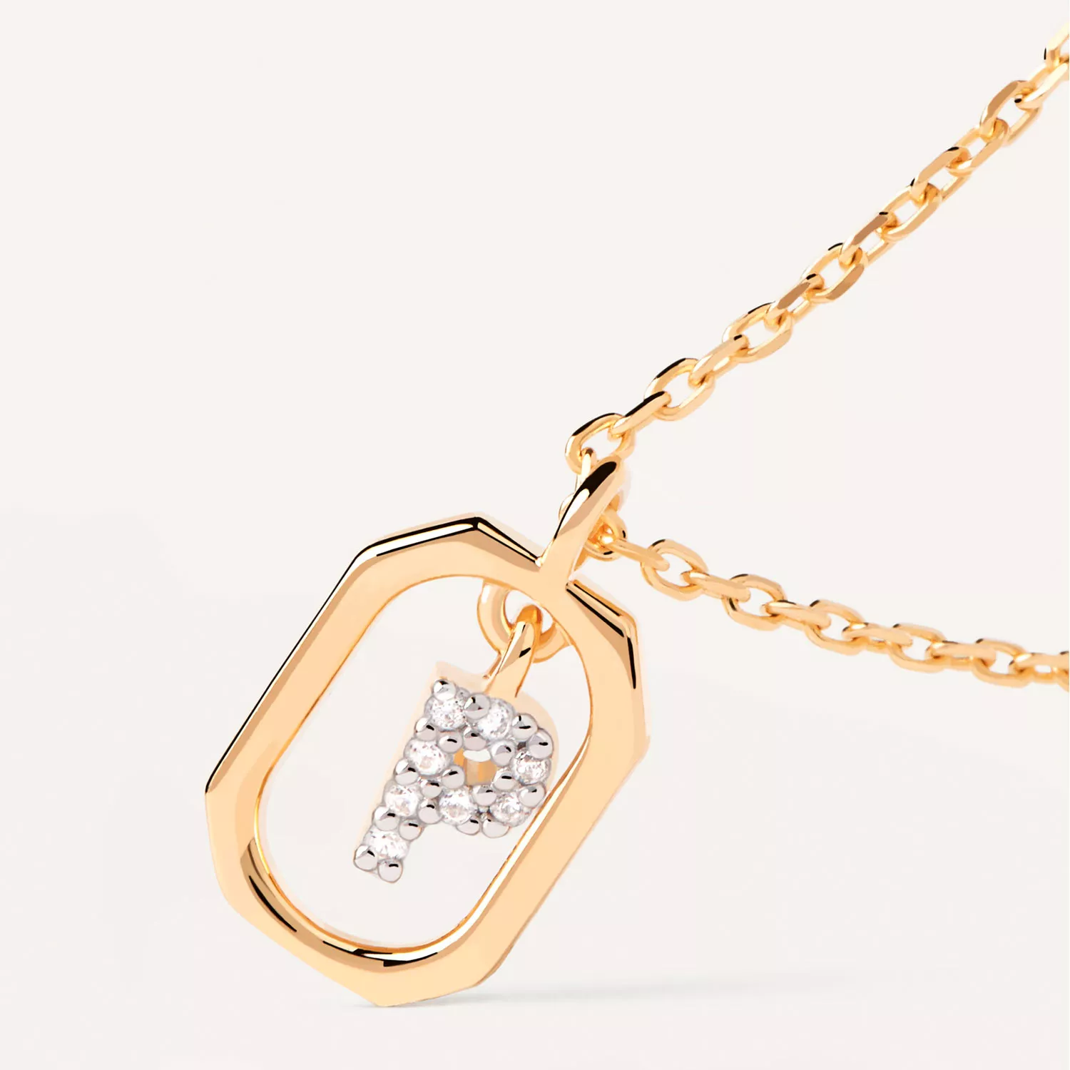 PDPAOLA Mini Letter P Halskæde 18 kt. Forgyldt Sølv CO01-527-U