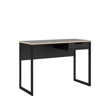 Bureau Loek zwart spaanplaat hout 110 x 48,4 cm