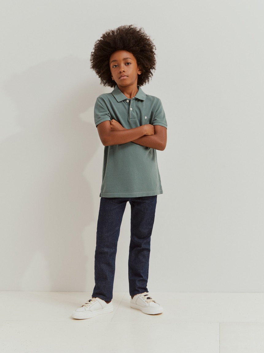 Polo slim fit garment dye
