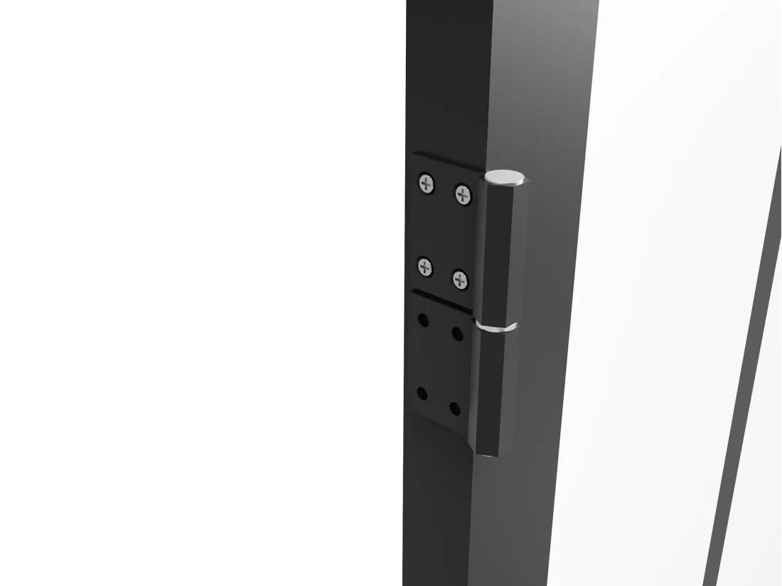 Bloc porte réversible en aluminium et verre trempé style atelier - H204 x L93 cm - Noir - ERMELO