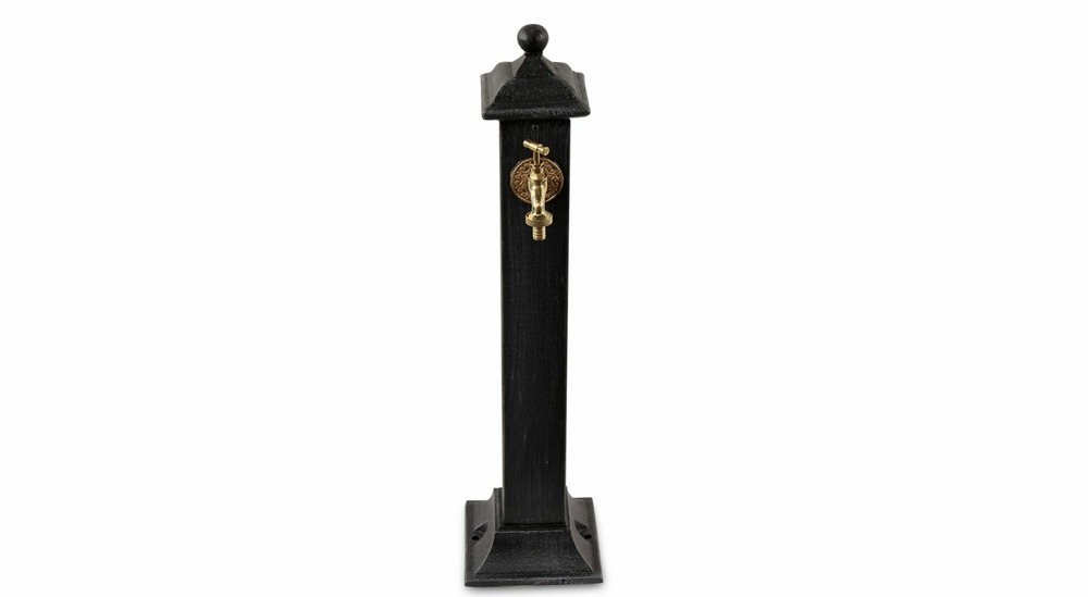 Fontaine de jardin métal gris 17.5x17.5x71cm