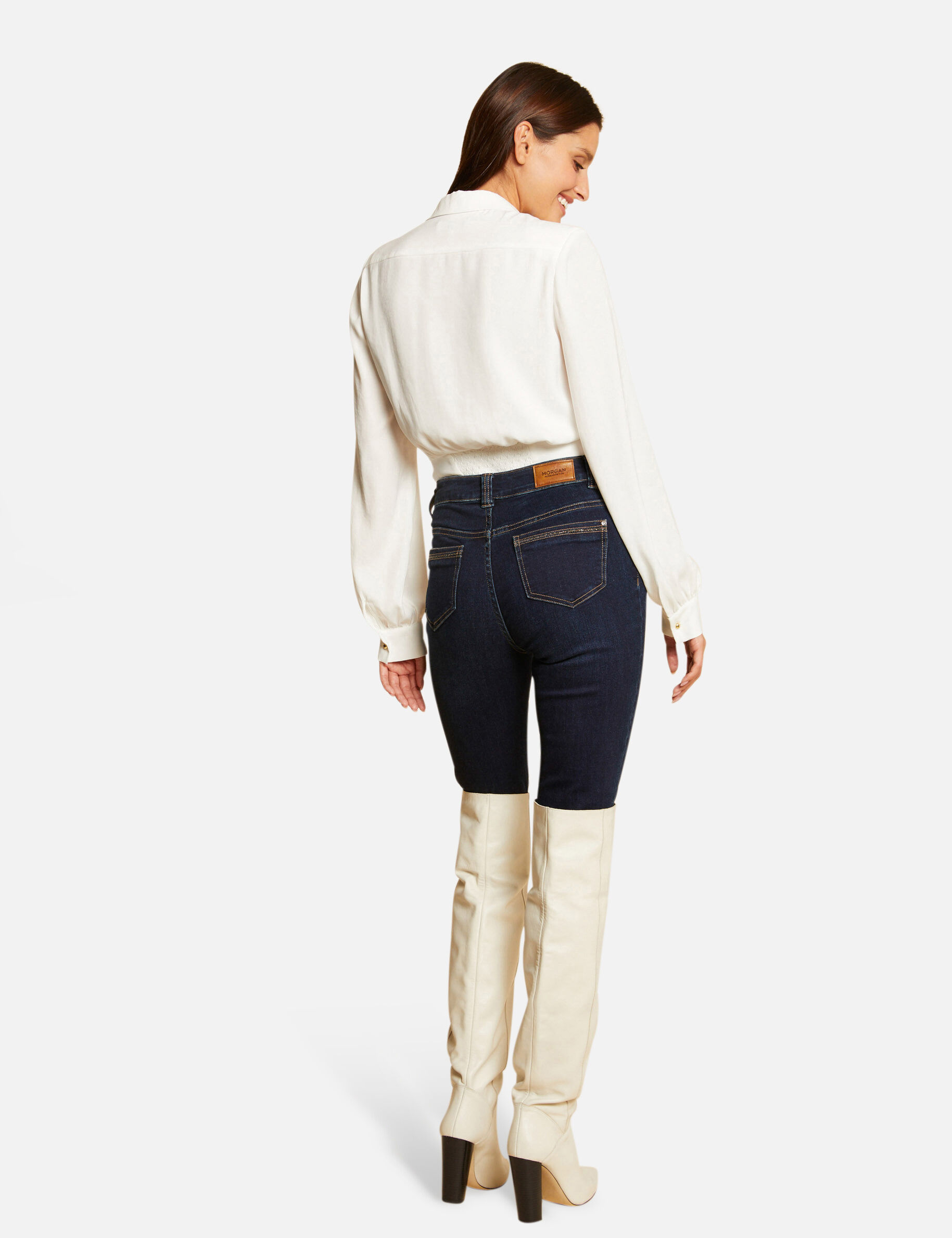 Blouse manches longues ecru femme - ecru
